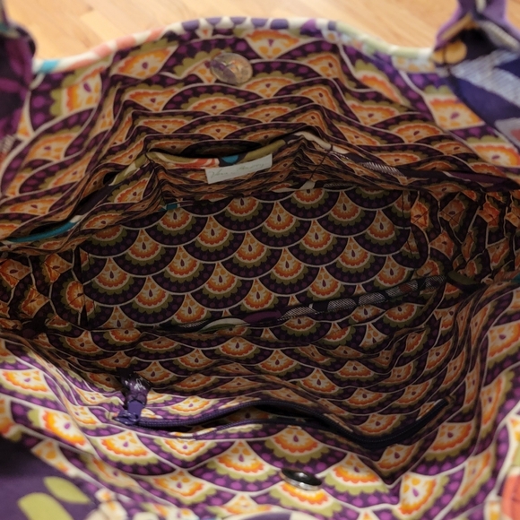 Vera Bradley Plum Crazy Purple Floral Top Handle Bag‎ Purse - Picture 6 of 14